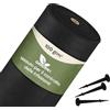 GARDENIX 60 m² - Tessuto non tessuto per erbacce con 50 ancore, 60 m² (0,6 m x 100 m), permeabile all'acqua 100 g/m², colore nero, resistente ai raggi UV, per aiuole rialzate, pellicola protettiva per