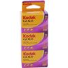 Kodak Gold 36 Esposizioni, confezione da 3 pellicole negative a colori di velocità media, colore giallo