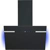 Respekta Cappa aspirante senza ingombro/cappa inclinata 60 cm/struttura in metallo nero con pannello copriluce in vetro/funzione di espulsione e ricircolo dell'aria / CH69060SA+ / A+ / 43-63 dB
