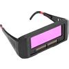 Walfront Occhiali da Saldatore Oscuramento Automatico Solare PC (lente) Saldatura ABS Occhiali TIG MIG Occhi da Saldatore Occhiali per Saldatura a Gas Saldatura di Acciaio