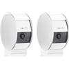 Somfy 1870469 - Confezione da 2 telecamere Somfy per interni | Otturatore motorizzato | Rilevatore di movimento e visione notturna | Altoparlante e microfono
