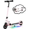 Caroma Monopattino Elettrico Bambini 8-10-12 Anni, Motore 150W, Max 16 Km/h, Display LED, Monopattino Bambino, Scooter Elettrico, Regali per Bambini e Adolescenti(Rosa)