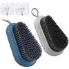 HXMJIED 2 pennelli resistenti per la pulizia delle unghie, per la pulizia delle unghie, setole dure, per la pulizia delle unghie, con setole dure, per lo scrub delle mani e le dita dei piedi, 2 ganci adesivi