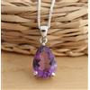 Viola Africano Ametista Gemma 925 Argento Sterling Fatto a Mano Ciondolo S-39