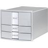 HAN Cassettiera IMPULS - Design moderno per formati di carta DIN A4/C4 con 3 cassetti chiusi e inserto per cassetto per DIN A4/C4, grigio chiaro 1017-11