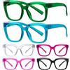Eyekepper 6 Paia Senza Metallo Senza Viti Cerniere a Molla Occhiali da Lettura Donna Lettori Oversize Eleganti +3.25