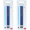 Legami Refill Penna Cancellabile, Inchiostro Blu, 3 Pezzi, 13 cm, Set di 2 Confezioni