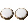 cyclingcolors 2x Pomello per cassetto finitura ottone porcellana ceramica 35 mm stile vintage antico per mobile porta maniglia comò armadio casa con viti
