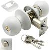 Wolfpack 3030590 - Pomello con chiave e pomolino, per ingresso, colore: bianco