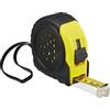 Relaxdays Flessometro da 10 m, Misuratore Professionale, in Pollici & Centimetri, Metallo, Clip & Stopper, Nero/Giallo