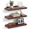 Relaxdays Mensole da Parete Relaxdays, Set da 3, Effetto Legno, Metallo, per Soggiorno, Ingresso, Cucina, Varie Misure e Colori