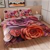 PETTI Artigiani Italiani - Set Copripiumino Matrimoniale 200x220 cm (2 Federe 80x80 cm Incluse), Parure Copripiumino Microfibra con Stampa Digitale Floreale 05 17 - Made in Italy
