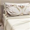 PETTI Artigiani Italiani - Lenzuola in Cotone con Federe in Stampa Digitale, Lenzuola Letto Singolo, Completo Letto Singolo, Cigni Panna, 100% Made in Italy