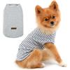 PAIDEFUL Abbigliamento per Cani di Piccola Taglia Ragazzo Ragazza Estate Maglietta a Righe con Cucciolo Gilet Traspirante Cotone Tee Senza Maniche Chihuahua Yorkshire Grigio M