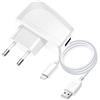 BLUE STAR CARICABATTERIE DA PARETE PER CASA USB 5W CONNETTORE APPLE 8-PIN WHITE PER IPHONE 5 6 7 8 X XR XS