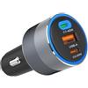 FORCELL CARICABATTERIE ORIGINALE DA AUTO 1X USB-A 2X USB-C FAST CHARGING QC PD65W PER SMARTPHONE