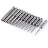 Oumefar Set di punte per cacciavite con testa Torx 12 pezzi Punte per cacciavite a stella magnetica in acciaio S2 1/4 Codolo esagonale T5-T40 Punte per cacciavite di sicurezza lunghe 2 pollici