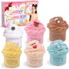 Keemanman Kit Slime Burro da 6 Pezzi per Bambini - Slime Profumato DIY per Ragazze e Ragazzi 3 4 5 6 7 8 9 10 11 12 Anni - Giocattolo Carino e Preppy, Idee Regalo Compleanno, Festa e Natale