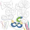 Papierdrachen Set di 8 maschere di carta da colorare per bambini, set creativo di supereroi, con elastico, per compleanni dei bambini dai 3 anni in su