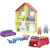 Peppa Pig Hasbro Peppa Pig, giocattolo Peppa's Family Home Combo, include playset, auto con suoni, 4 action figure, 6 accessori, dai 3 anni in su