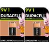 Duracell 2X Duracell 9V Ricaricabili 170 mAh (2 Blister Da 1 Batteria) 2 Pile