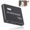 FAUOSWUK Lettore Multimediale Mini Box Full HD 1080P, Forte compatibilità Decodifica Perfetta Bellissimo Aspetto per il Televisore (Spina europea)