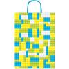 Rex Sadoch Borsa shopper Rex-Sadoch Allegra Mattoncini su kraft bianco - 26x12x36 cm azzurro/verde - conf. 25 pz - SDF26-275J - F09443