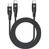 Celly Cavo USB-C / 2x USB-C in nylon intrecciato Celly 100W 1,3 m - nero USBC2USBCBK - F09493
