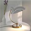 B·LED BARCELONA LED Lampada da Tavolo Design Ulia Stile Nordico e Minimalista, Lampada da Comodino Moderna in Alluminio con Paralume Orientabile E27, Lampada da Scrivania Elegante, Dimensioni 330x430mm
