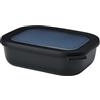 Mepal - Multi Bowl Cirqula Rectangular - Contenitori Plastica con Coperchio - Adatto come Contenitore Ermetico per Frigo, Microonde, Congelatore da Portata - Ciotole Cucina - 1000 ml - Nordic black