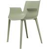 Kartell Piuma Sedia, Polimero termoplastico complesso Caricato con Fibre di Carbonio e Trattamento Soft Touch, Verde Salvia, 62x77x54 cm