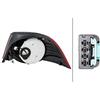 HELLA 2VA 009 246-131 Luce posteriore, LED, cristallino/rosso, Sezione esterna ECE, Sx