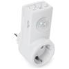 Perel Interruttore crepuscolare, regolabile, angolo di rilevamento 160°, portata di rilevamento 9 m, 230 V, 1,5 A, 300 W, messa a terra tedesca tipo F, bianco