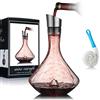 NEW PACIFIC YOUYAH Decanter per Vino, vino decanter, Caraffa per Vino Rosso con Aeratore Incorporato, Beccuccio Versatore in Acciaio Inox, Filtro, Bicchiere in Cristallo Soffiato a Mano Senza Piombo al 100%