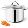 HOMICHEF Pentola in acciaio inossidabile senza nichel da 20,5 cm e 3,8 litri - Pentola piccola da 3,8 litri con coperchio e manico