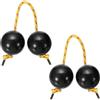 YELARXI Shaker ritmico africano Kashaka con corda gialla per feste (confezione da 2, nero)