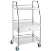 VEVOR Carrello di Servizio da Laboratorio, Carrello Multiuso in Acciaio Inossidabile a 3 Ripiani, Carrello Medico Odontoiatrico Ruote Bloccabili per Laboratorio, Ospedale