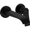 hansgrohe Vivenis Miscelatore monocomando lavabo ad incasso a parete con bocca di erogazione 19,5 cm, nero opaco, 75050670