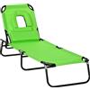 Outsunny Lettino da Giardino Chaise Longue Pieghevole Bain de Soleil per Lettura verde