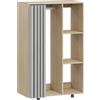 HOMCOM Armadio appendiabiti, 4 rotelle, asta appendiabiti e ripiani 80x40x128cm, Legno naturale | Aosom Italy