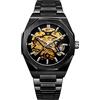 BOLYTE Orologio meccanico scheletrato da uomo, a carica automatica, design a cuore aperto, cinturino in acciaio inossidabile, orologio scheletro di alta qualità, per abbigliamento casual e formale,
