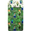 hermet Set Lenzuola Letto Singolo, Completo Letto Singolo Minecraft, Lenzuolo Sopra, Lenzuolo Con Angoli, Federa, Verde, 100% Cotone, Prodotto Ufficiale