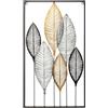 WELL HOME MOBILIARIO & DECORACIÓN Well Home - Quadro decorativo da parete con fogli in metallo, 37 x 65 cm, colore naturale e moderno, per la decorazione della casa