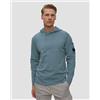 CP Company Felpa Con Cappuccio Da Uomo C.p. Company Cotton Sea Island Hooded Lens Sweater Blu