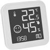 TFA Dostmann Termoigrometro digitale BLACK & WHITE, 30.5054.02, E-INK display, temperatura interna, umidità, valori massimi e minimi, ora e data, bianco