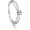 DAMIANI Anello solitario Damiani collezione Sei Tu in oro bianco 18kt con diamante bianco 0,145ct colore H purezza VS. Misura 13. Il gioiello è venduto con scatola e garanzia Luxury Zone.