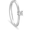 DAMIANI Anello solitario Damiani collezione Luce in oro bianco 18kt con diamanti bianchi 0,16ct colore G purezza VVS. Misura 15. Il gioiello è venduto con scatola e garanzia Luxury Zone.