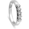 DAMIANI Anello veretta 5 pietre Damiani in oro bianco 18kt e diamanti 0,4 ct colore H. Misura 16. Il gioiello è venduto con scatola e garanzia Luxury Zone.