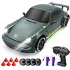 rc tech Macchina Telecomandata 2,4 GHz 4WD RC Drift Car 1:20 Auto Telecomandata 20 KM/H Auto da Corsa Telecomandata con fari da lavoro, 2 Batterie Ricaricabili,regalo per adulti e bambini-Grigio Scuro