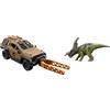 Mattel Jurassic World Truck & Einiosaurus Dinosaur Action Figure Toy Set con Flip & Roll Feature, Mission Mayhem Vehicle